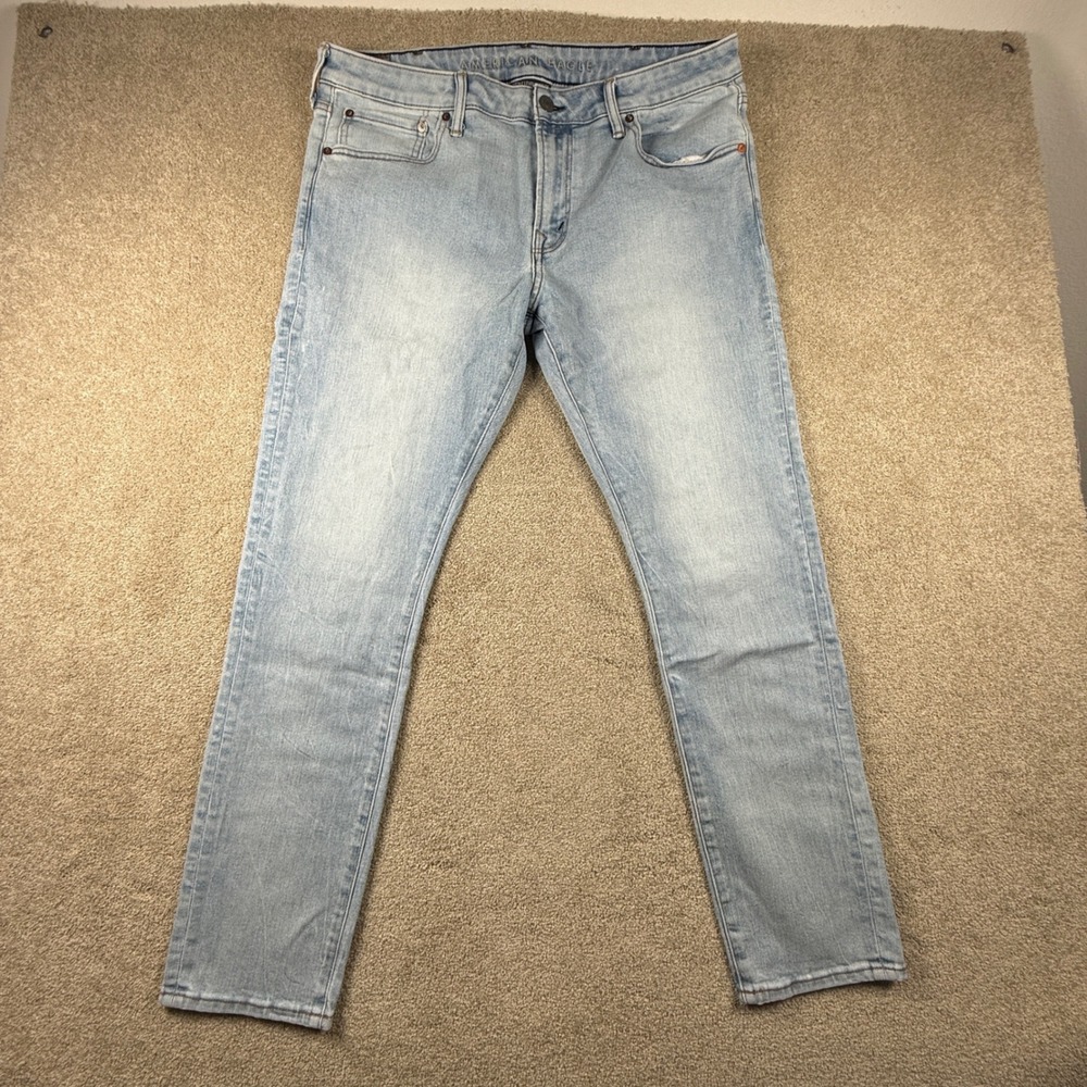 American Eagle Next Level Airflex Slim Fit Jeans Light Wash Blue 38x32 Mens